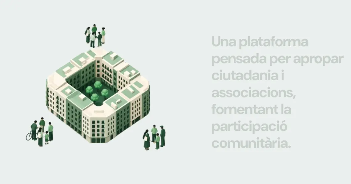 Escena del barrio, estado 1: la manzana de edificios con vecinos alrededor